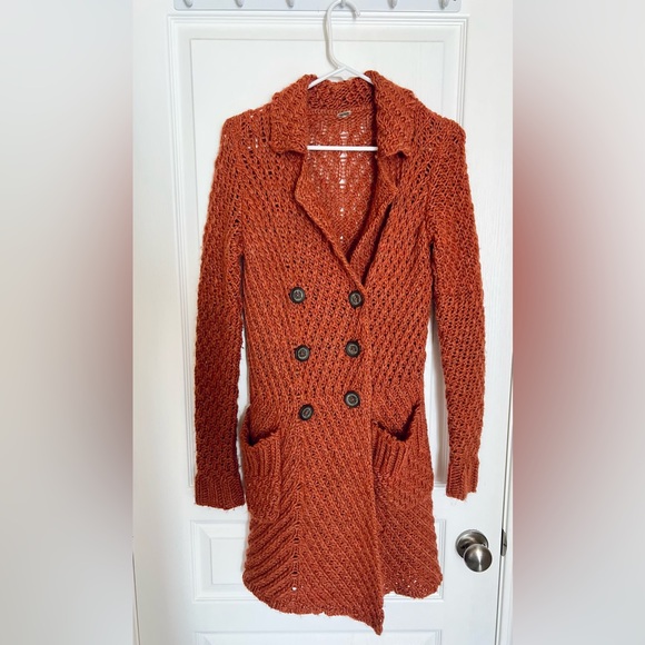 Free People Buttermilk Biscuit Cardigan in rust - Picture 2 of 9